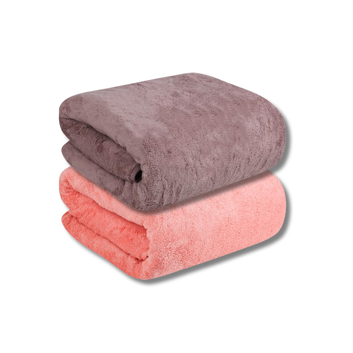 Fezora Microfiber Bath Towels | Extra Soft Plush & Quick Dry High Absorbency With Large Size Towels (Pack Of 2, Orange & Wine)