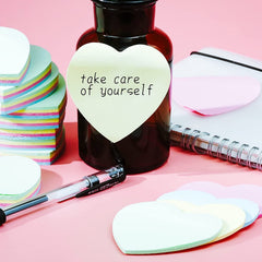 Heart Shapes Sticky Note, Multicolor 100 Sheets Per Pad, Fluorescent Paper Self Sticky Notes