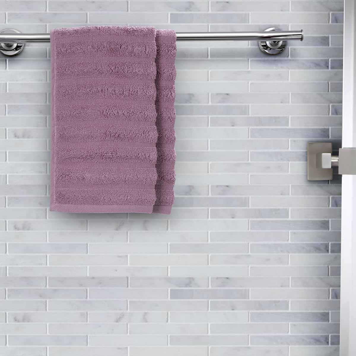 Maspar 100% Cotton Casper Hand Towel 500 Gsm (Purple) - 2 Pcs