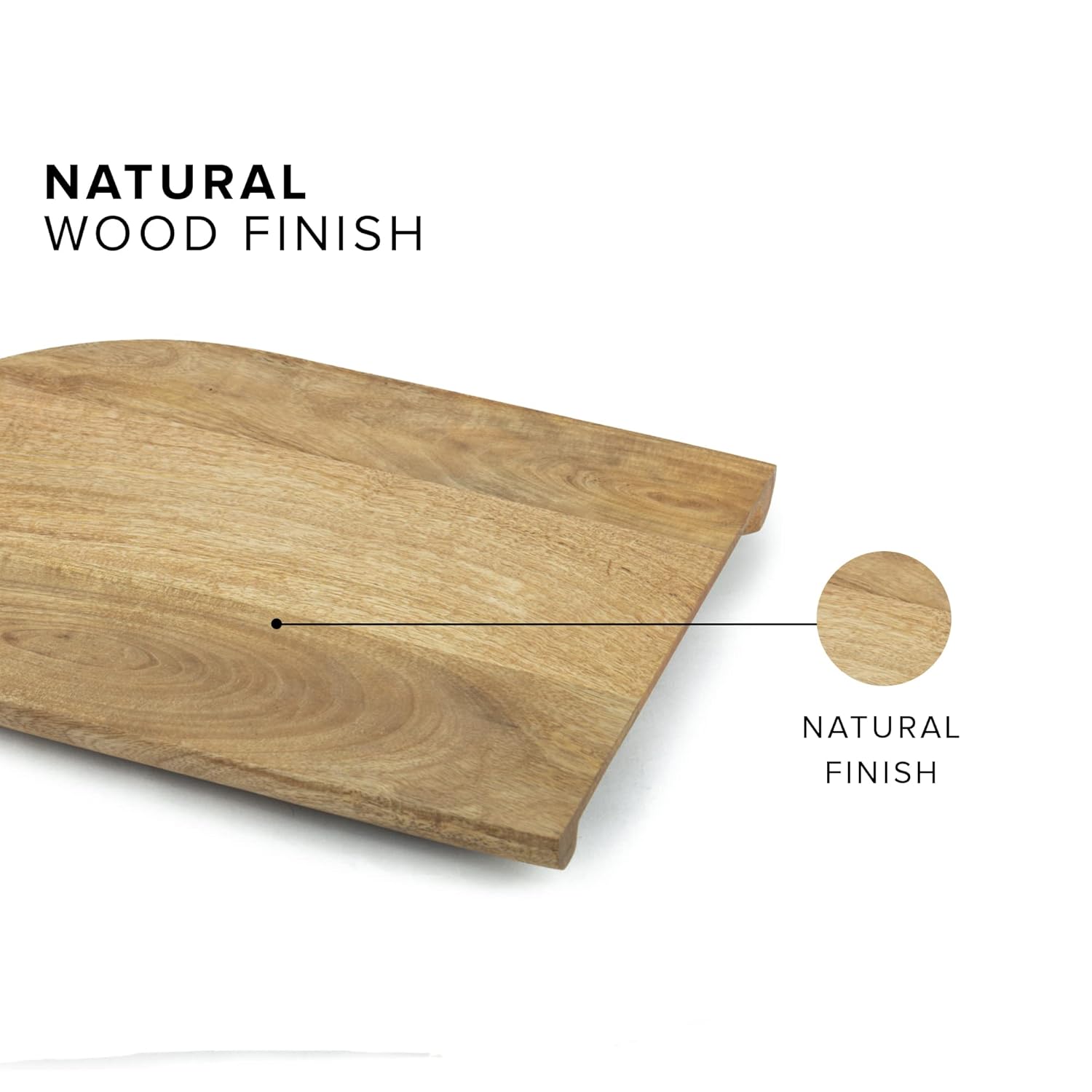 Large Wooden Chopping Board, Mango Wood | Natural Finish Large Chopping Board With Space For Plate - Chopping Board For Kitchen | Cutting Board Wood - Wooden Cutting Board