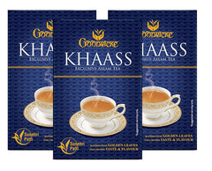 Goodricke Khaass Exclusive Assam Tea - Pack Of 3 X 250gm, 8.8 Ounce Each | Richer Taste & Flavored Chai - Blended With Golden Leaves | Sweet Lasting Aftertaste 100% Natural Assam Tea - Low Caffeine