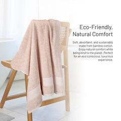 Himeya Bamboo Bath Towels 800 Gsm | Large Soft & Highly Absorbent, Eco-Friendly Design For Ultimate Comfort & Quick Drying -Stand Stone & Ocean Blue (Pack Of 2)