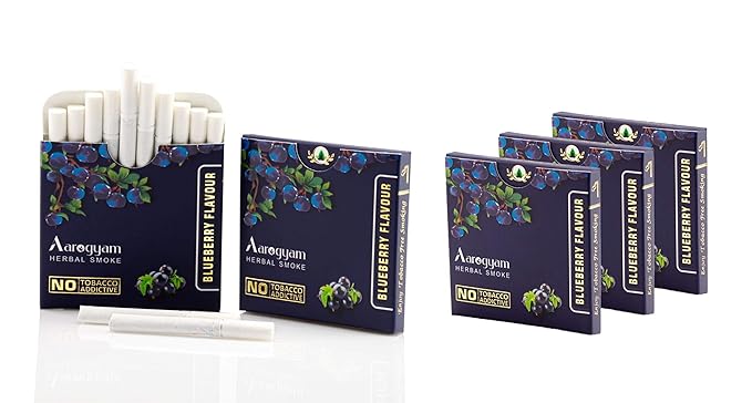 Blueberry Flavour Cigarette For Relieve Stress & Mood Enhance - 10 Sticks In Each Packet | No Bad Smell, Non Addictive, No Harmful - Tobacco & Nicotine Free