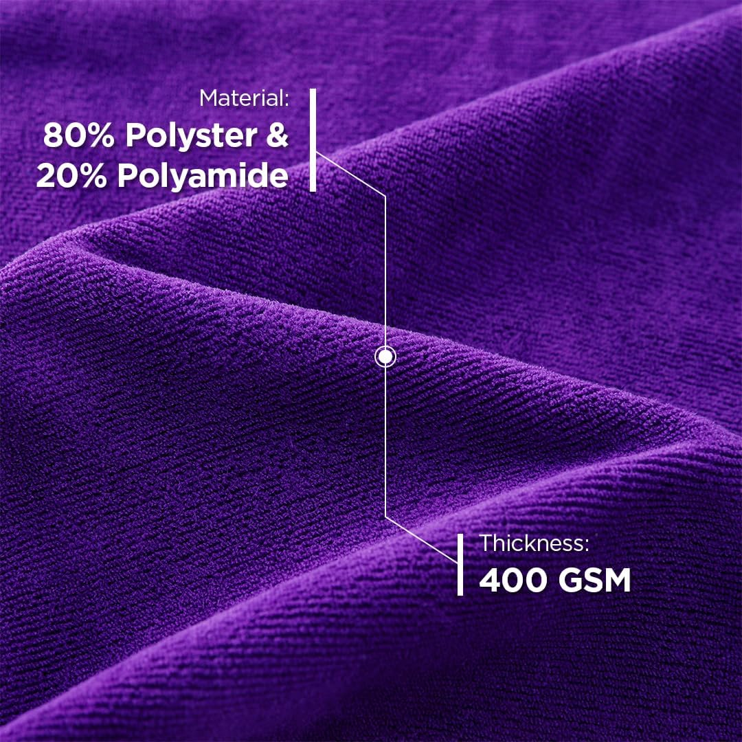 Kuber Industries Face Towel 450 Gsm | Antibacterial Microfiber Hand Towel (Purple) - 3 Pcs