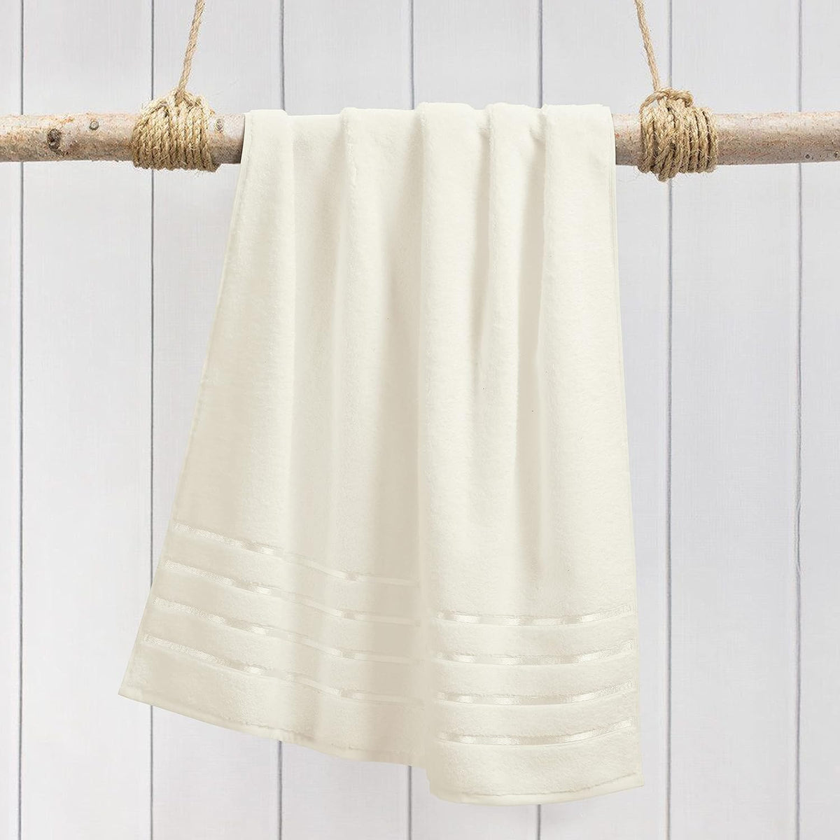 Spread Spain 100% Cotton Bath Towels 600 Gsm | Roman Bath Towel Large Size Soft, Fluffy & Absorbent - Cream
