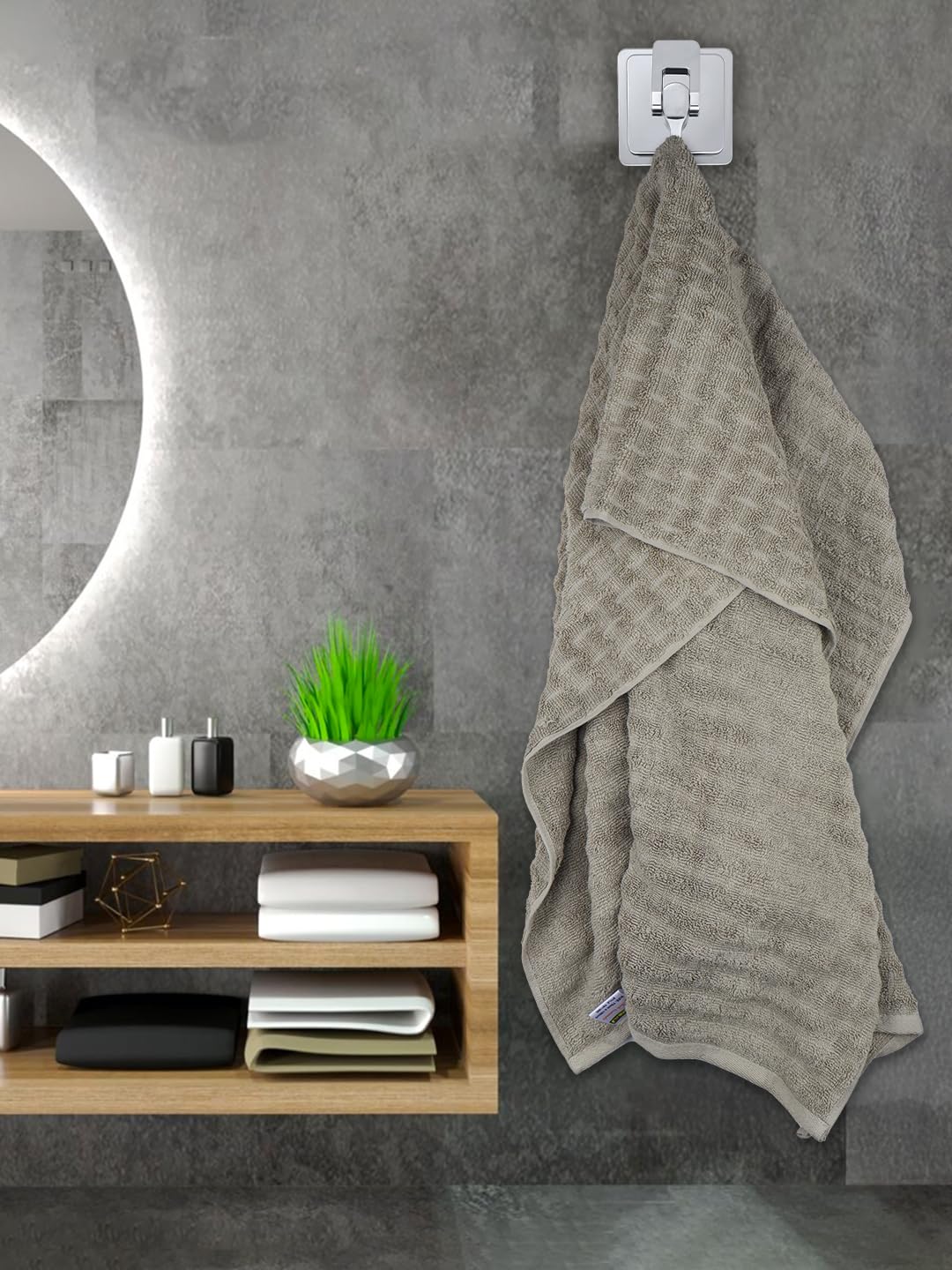 Ramraj Cotton Soft & Absorbent Terry Bath Towel 450 Gsm (Light Brown)
