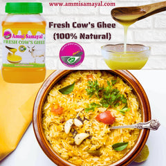 Pure Fresh Cow'S Ghee By Ammi Samayal | Good Source Of Energy Healthy & Nutrients Desi Cow Ghee For Sweets | (250ml) 8.4 Ounce | Jar Pack