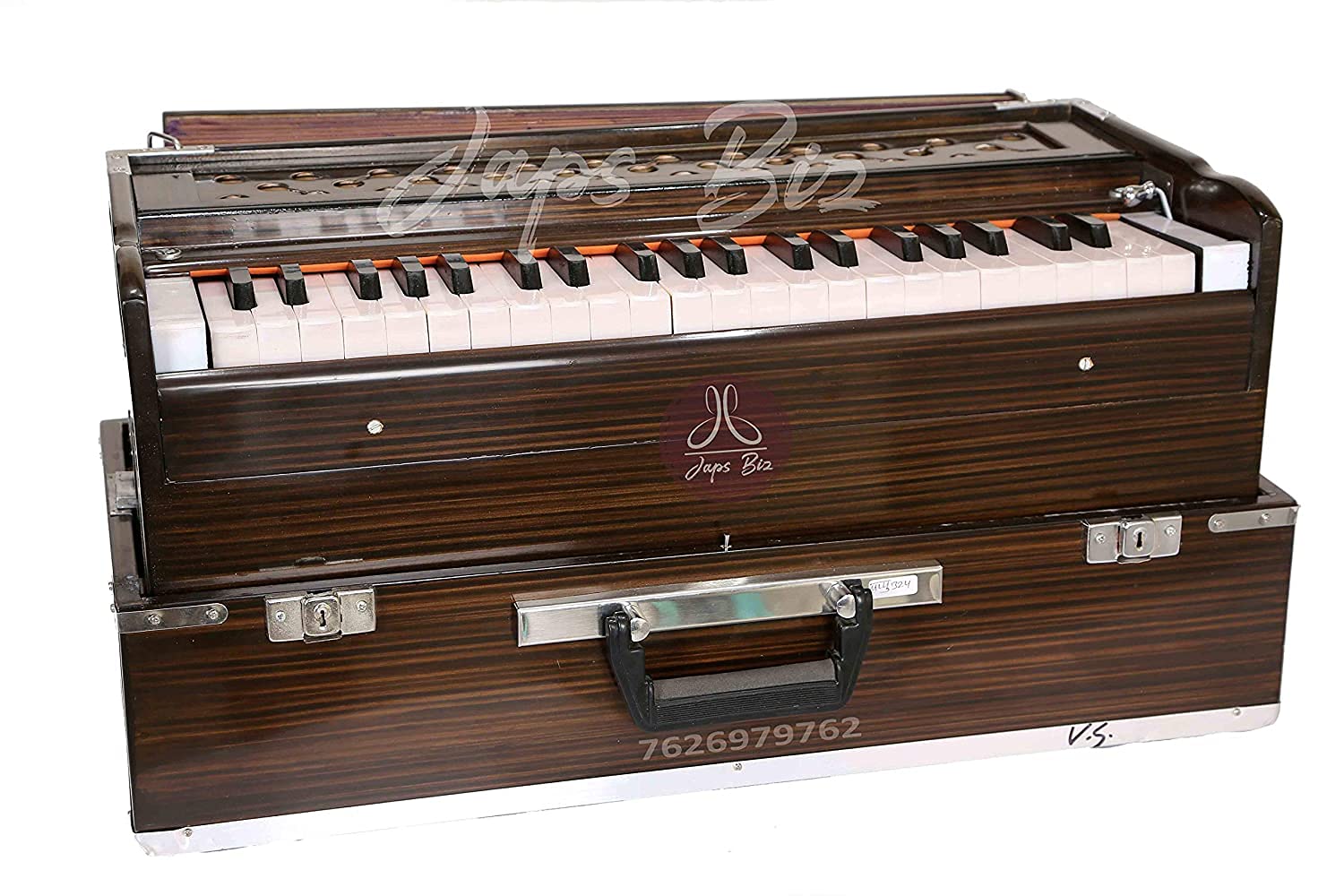 Harmonium Portable Folding Harmonium With Coupler & Free Padded Carry Bag - 3 1/2 Octaves, Total 42 Keys, Two Reeds (Base +Male), No Lag Time | Instant Response Keyboard