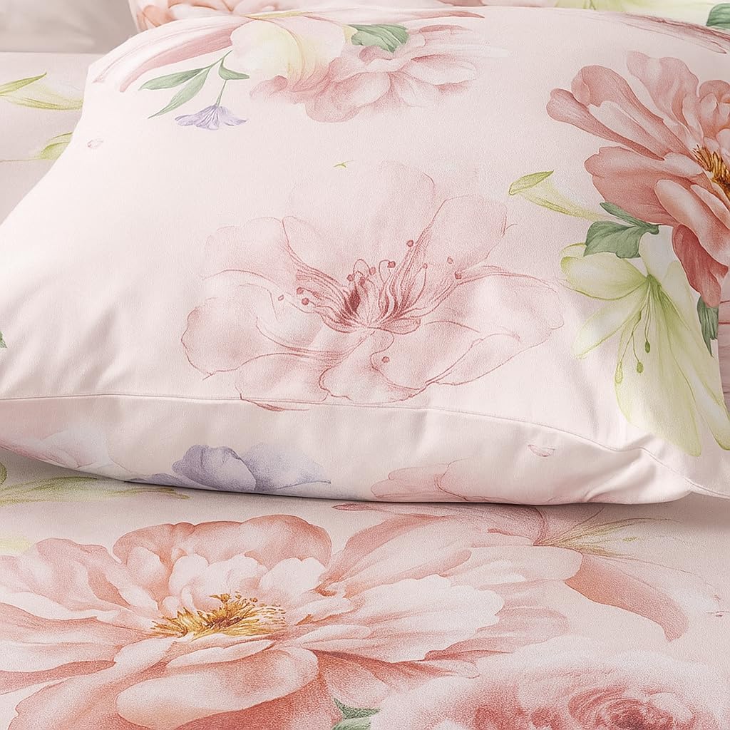 Printed Double Bedsheet For Super King Size With 2 Matching Pillow Covers - 108 X 108 Inches, Multicolor | 300 Thread Count Skin Friendly & Luxuriously Smooth To Touch Bedsheet