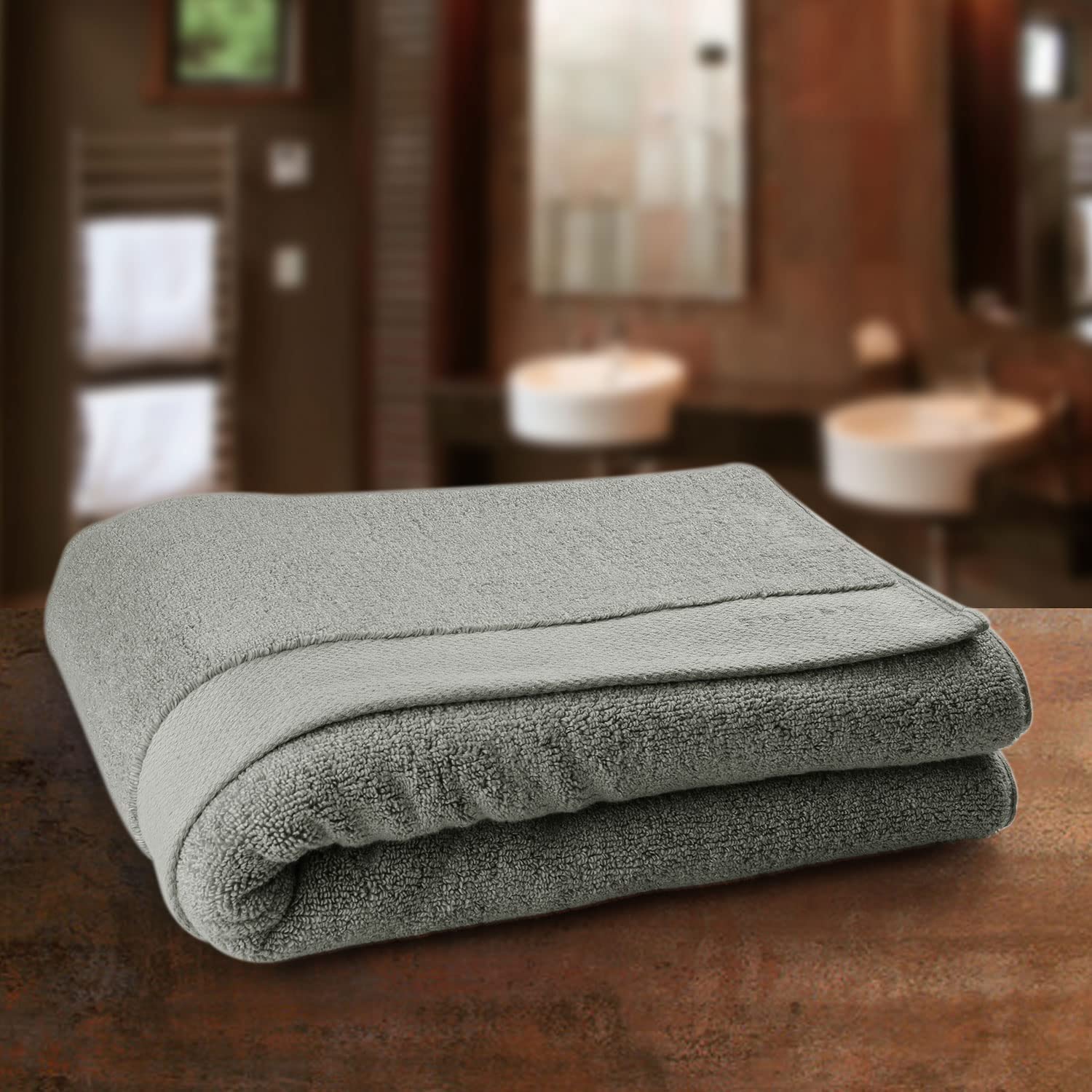 Spread Spain 100% Cotton Bath Towels 500 Gsm | Resort Bath Towel, Super Absorbent & Soft Bath Towel Large Size For Men & Women (London Fog)