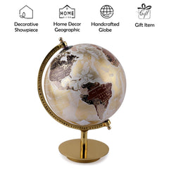 Rotating World Globe 8 Inch With Designer Metal Stand For Show Pieces, Office Decor, Study Table Decor, Birthday, Party Gifts & Anniversary, For Students Learning, Pack Of 1