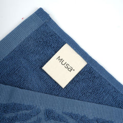 Musa Banana Face Towels 400 Gsm | Terry Face Towel With Free Bag | Super Soft & Ultra Absorbent Towels For Facewash (Midnight Blue)- Set Of 4