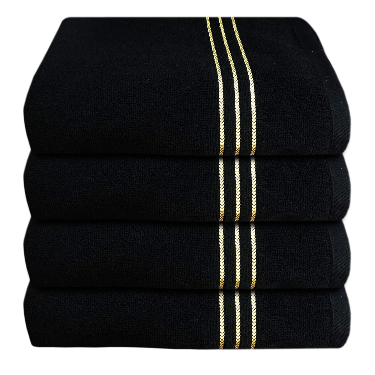 Kuber Industries Cotton Bath Towel 1600 Gsm | Super Soft, Fluffy, And Absorbent Perfect For Daily Use 100% Cotton Towels (Black)- 4 Pieces