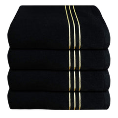 Kuber Industries Cotton Bath Towel 1600 Gsm | Super Soft, Fluffy, And Absorbent Perfect For Daily Use 100% Cotton Towels (Black)- 4 Pieces
