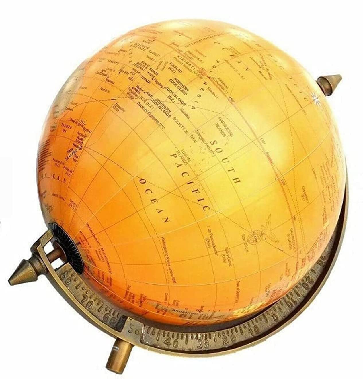Antique Nautical Brass World Globe & Map With Tripod Stand Home Studio, Living Room Decoration, For Kids & Students Learning, Pack Of 1