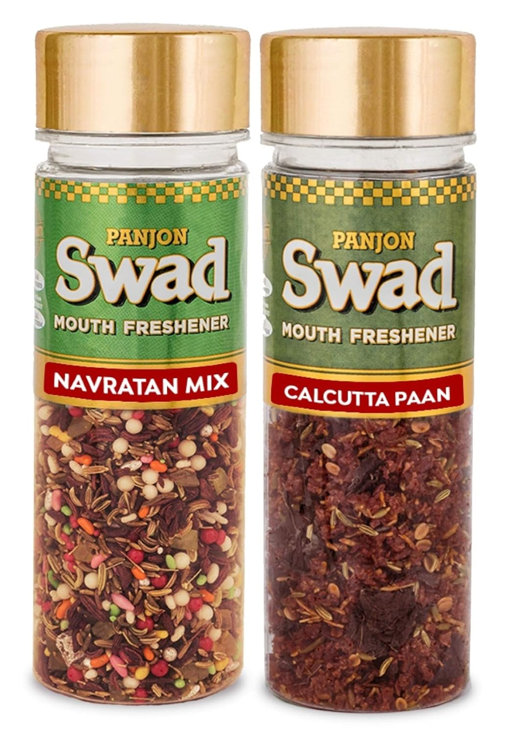 Panjon Swad Premium Mukhwas Navaratan Mix & Calcutta Paan 240gm, (120gm *2 Bottles)