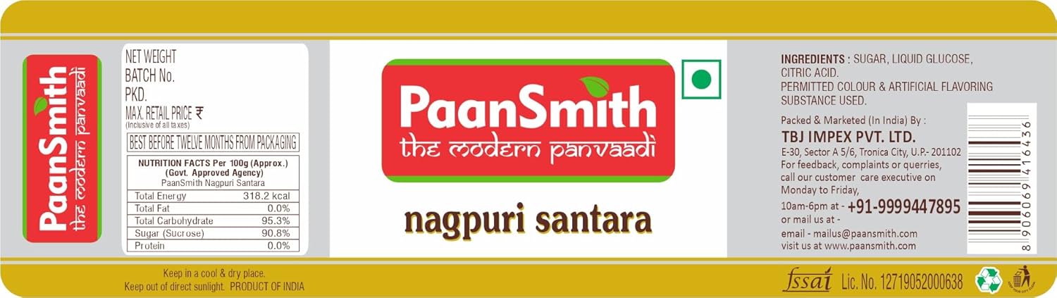 Paansmith Nagpuri Santara Candies 220gm, | Jar Pack