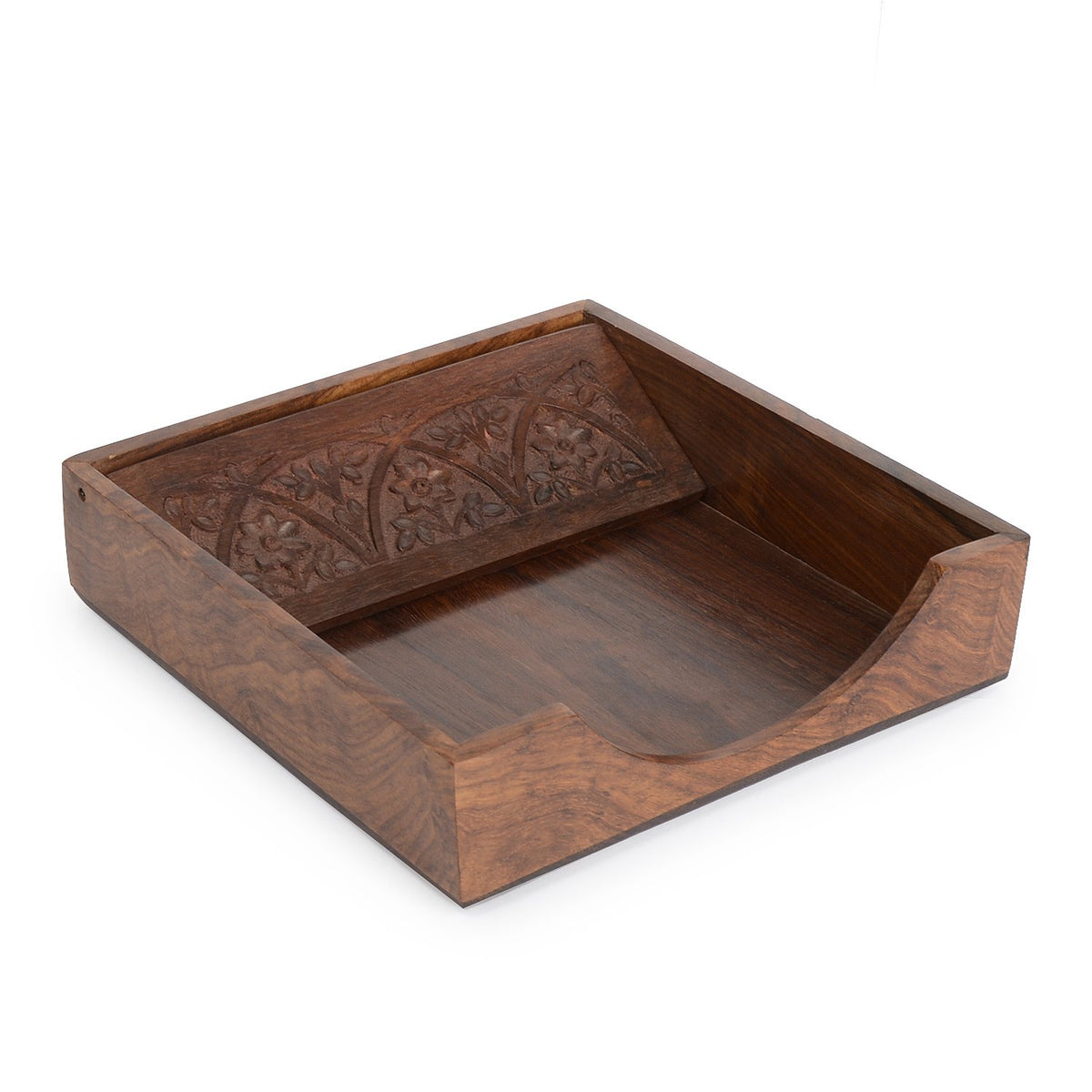 Handcrafted Platter In Brown Sheesham Wood - 10 X7.5 | Serving Platter, Snacks Platter - Dining Table Platter, Condiment Platter