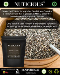 Nuticious Organic Chia Seeds, Gluten Free & 100% Vegan, Plant Based Protein, Highly Nutritious & Source Of Essential Macronutrient | 450gm 0.9lbs