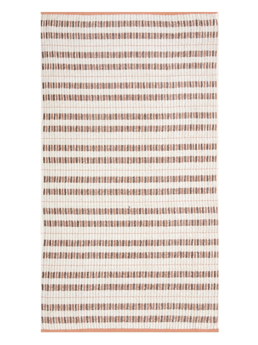 Homefresh Decorative Cotton Bath Towel 500 Gsm | Geometric Pattern Brown & White (Fossil)