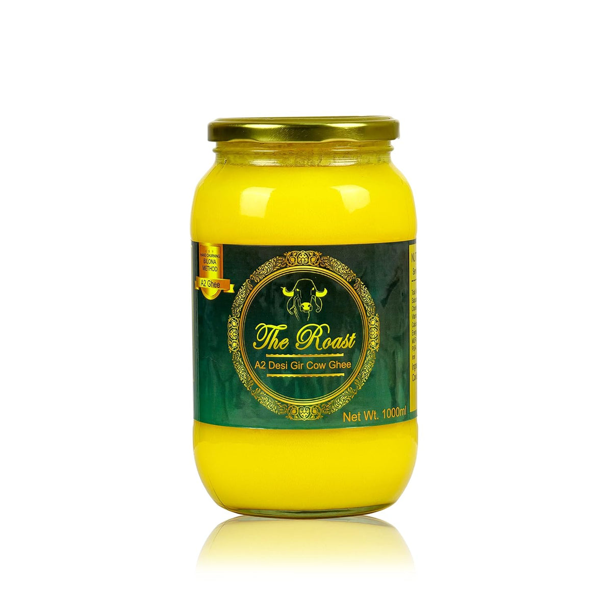 Pure A2 Desi Gir Cow Ghee By The Roast | Highly Nutritious & Healthy Desi Ghee Helps Keep Your Boost Energy | (1 Litre) 33.8 Ounce | Jar Pack