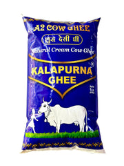 Organic Natural A2 Desi Cow Ghee By Kalapurna Ghee | Delicious & Nutritious Healthy Desi Cow Ghee For Glowing Skin | (1 Litr) 33.8 Ounce | Pouch Pack