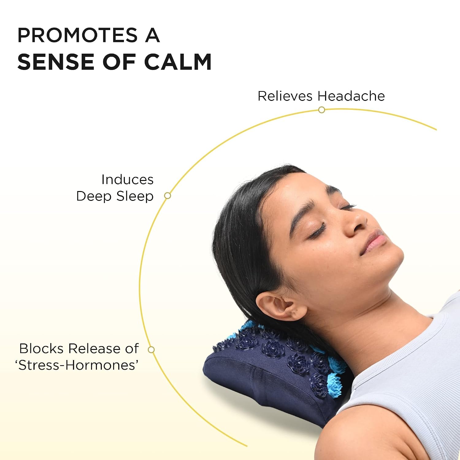Orthopedic Cervical Pillow For Neck Pain & Shoulder Pain Relief, Onyx Black | Acupressure Massager Pillow, Reduce Stress & Tension With Neck Pillow | Eco Friendly, Washable Outer Cover