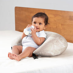 Feeding Pillow For New Born Baby, 5 In 1 Multipurpose Use, Nursing Pillow, Light Brown | For Breastfeeding With Cotton Removable Cover | Stay-Put Support For Every Position, Easy To Clean