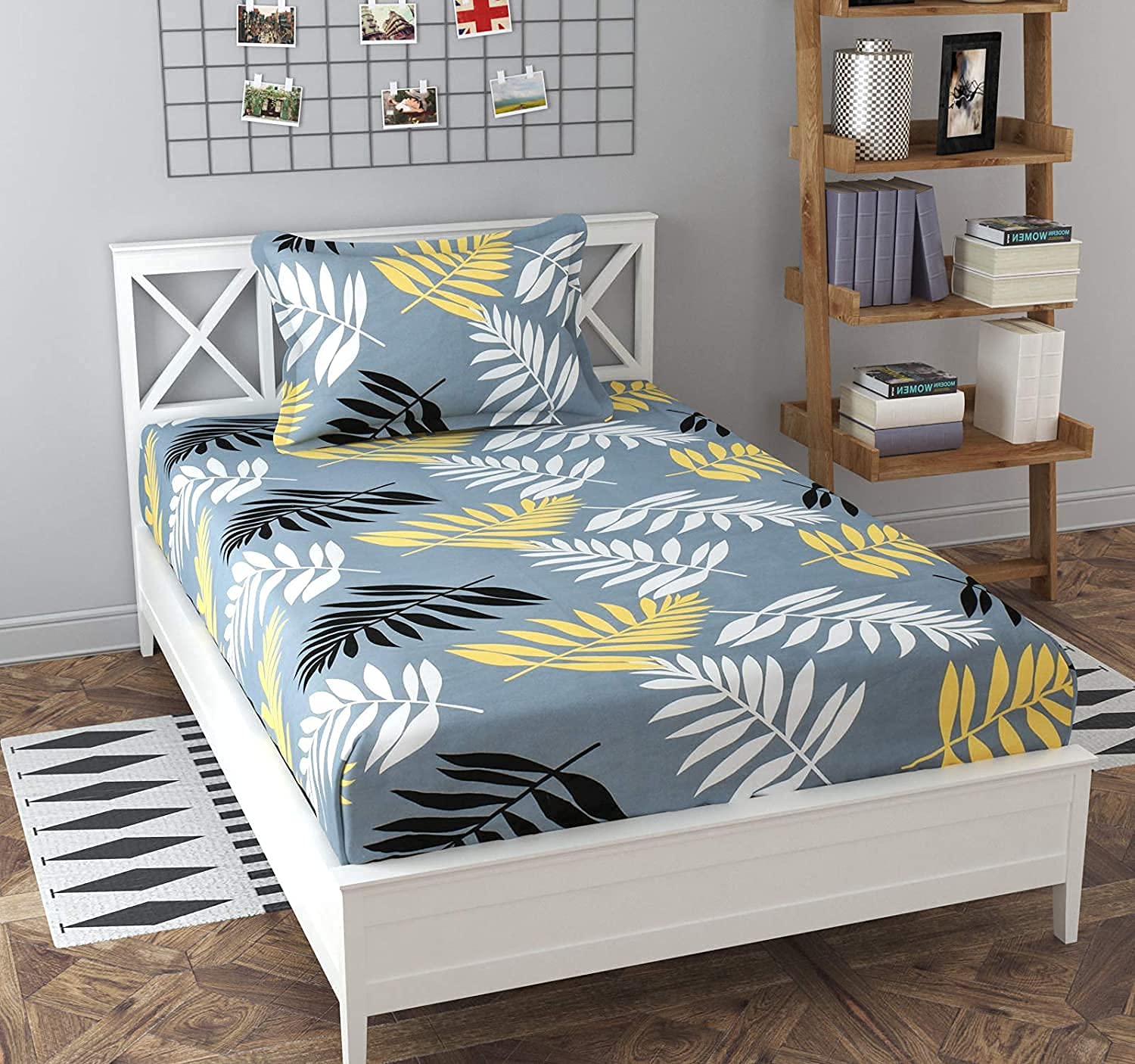 Printed 2 Single Bed Bedsheets With 2 Pillow Cover - 60 X 90 Inches, Multicolor | Breathable & Wrinkle Free - Light Weight & Easy To Wash At Home