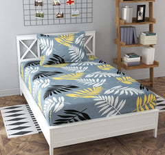 Printed 2 Single Bed Bedsheets With 2 Pillow Cover - 60 X 90 Inches, Multicolor | Breathable & Wrinkle Free - Light Weight & Easy To Wash At Home