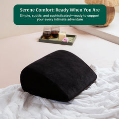 Memory Foam Pillow, Soft Inclined Bed Wedge Leg Rest Pillow, Black - 17 X 14.8 X 7 Inch | For Acid Reflux, Pregnancy, Anti Snoring, Reading, Back Pain Relief, Knee & Back Support Pillow
