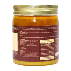 Natural (Ashwagandha) A2 Gir Cow Cultured Desi Ghee By Two Brothers Organic Farms | Naturally & Healthy Protein Fiber Desi Ghee Good For Laddus | (250ml) 8.4 Ounce | Jar Pack