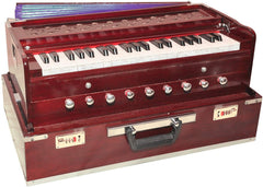 Musical Instrument Harmonium With Cover - 9 Stopper, Churidar Bellow, 42 Key, Two Reeds (Bass-Male), 3 1/2 Octave | Handmade Instrument