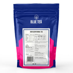 Blue Tea Caffeine Free Skin Glow Herbal Tea - 50 Pyramid Tea Bags In Zip Lock Pack | Antioxidants Support, Rich In Vitamin C - Gluten Free