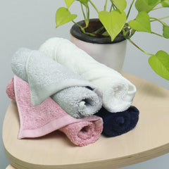 Heelium Bamboo Face Towel 800 Gsm | Ultra Absorbent & Odour-Free 3x Softer Than Cotton Towels | Pack Of 4 -Blue, White, Light Grey & Peach