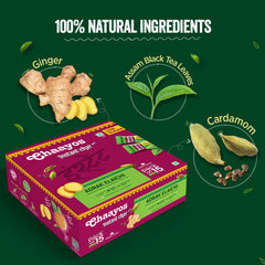 Chaayos Instant Premix Chai Adrak Elaichi - 15 Sachets, 180gm, 6.3 Ounce | Infused With Ginger, Cardamom & Assam Black Tea Leaves - Low Sugar, Hassle Free