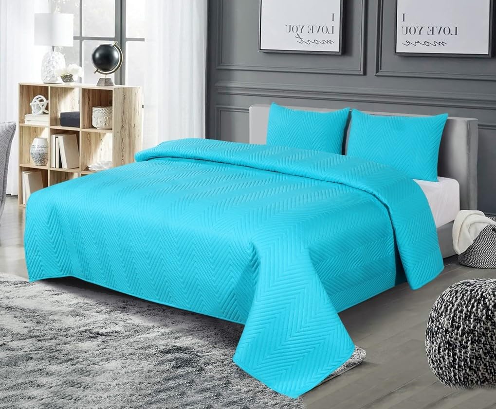 Solid Bedsheet For Double Bed With 2 Pillow Covers | Size - 90 X 100 Inches, Aqua | Light Weight, Suitable For All Seasons & Easy To Wash