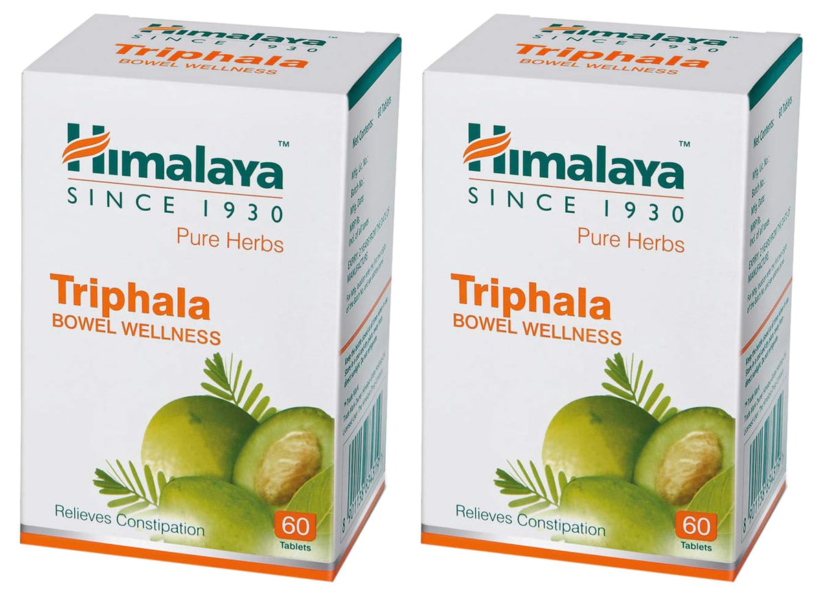 Himalaya Wellness Pure Herbs Triphala Bowel Wellness Tablet, For Constipation & Stomach Care | 60 Tablets (Pack Of 2)