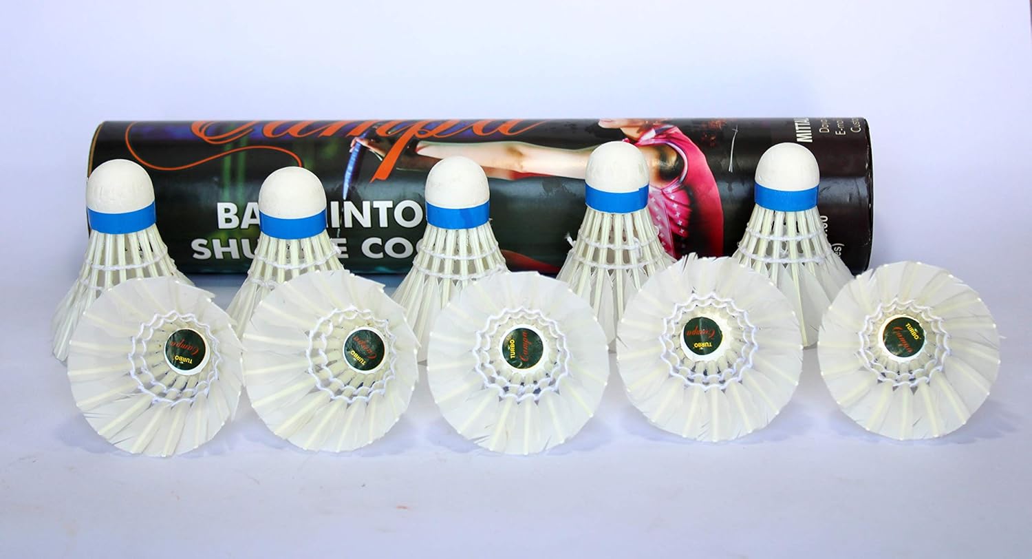 Stonkraft Badminton Feather Shuttlecock With Excellent Flight & Balance | White , Pack Of 10