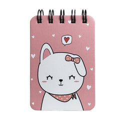 Spiral Pocket Notebook, Cute Mini Notepad, Handy Notebook For School (Cat) Pack Of 1