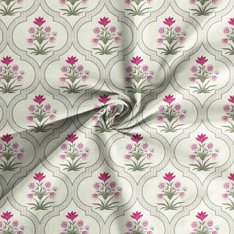 Double Bedsheet With Two King Size Pillow Covers - 90 X 100 Inches, Almond & Pink | 100% Cotton Feel Soft Breathable Wrinkle Free | Ideal For Daily Use Home