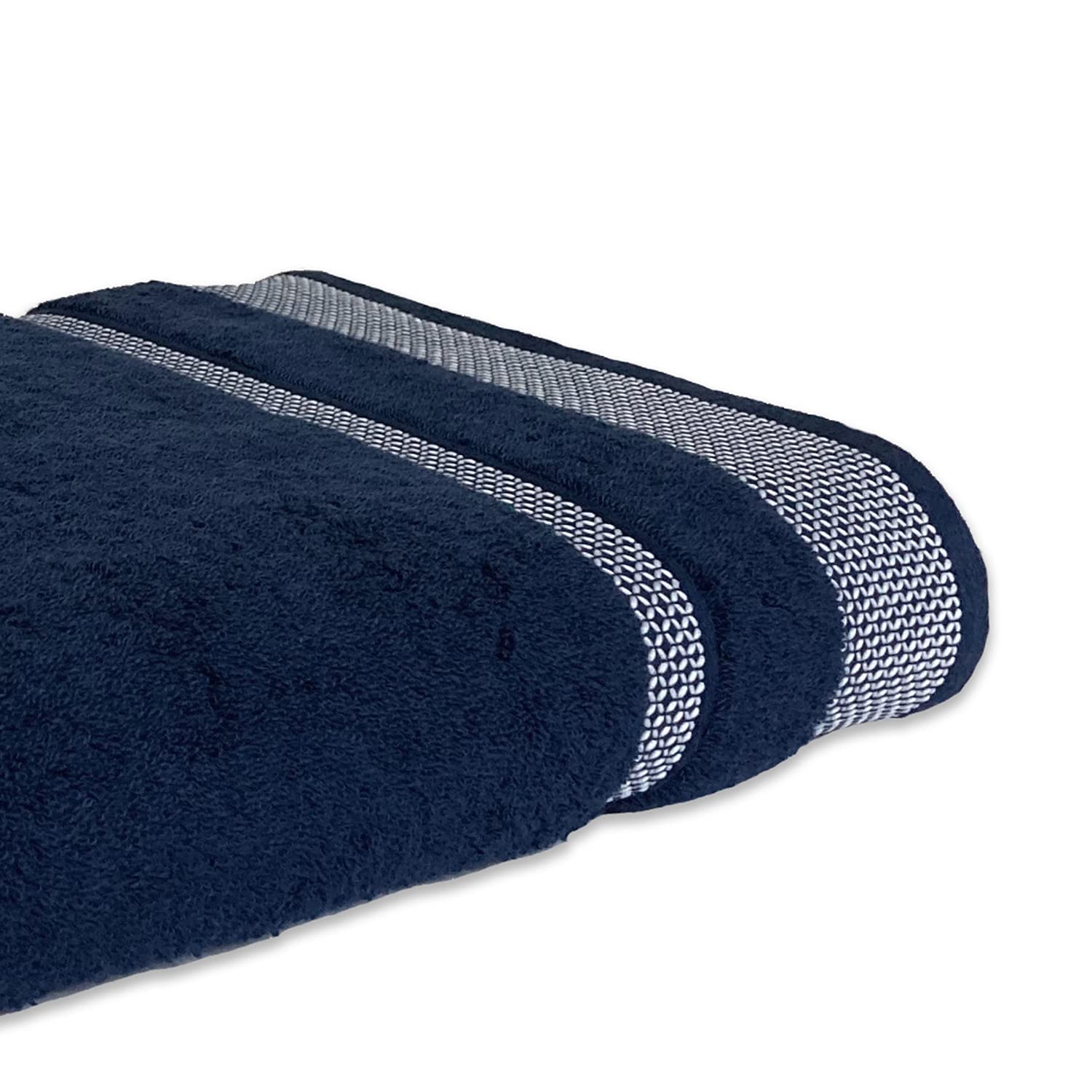 Spaces 100% Cotton Large 600 Gsm Dobby Solid Bath Towel (Midnight Blue)