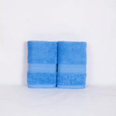 Rangoli 100% Cotton Fibre 2 Hand Towel 500 Gsm | Highly Durable & Super Absorbent Towel | Skin-Friendly & Quick Drying Luxury Towels (Sky Blue)