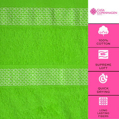 Casa Copenhagen Egyptian Cotton Waffle Large Size Bath Towel 500 Gsm (Lime Green)