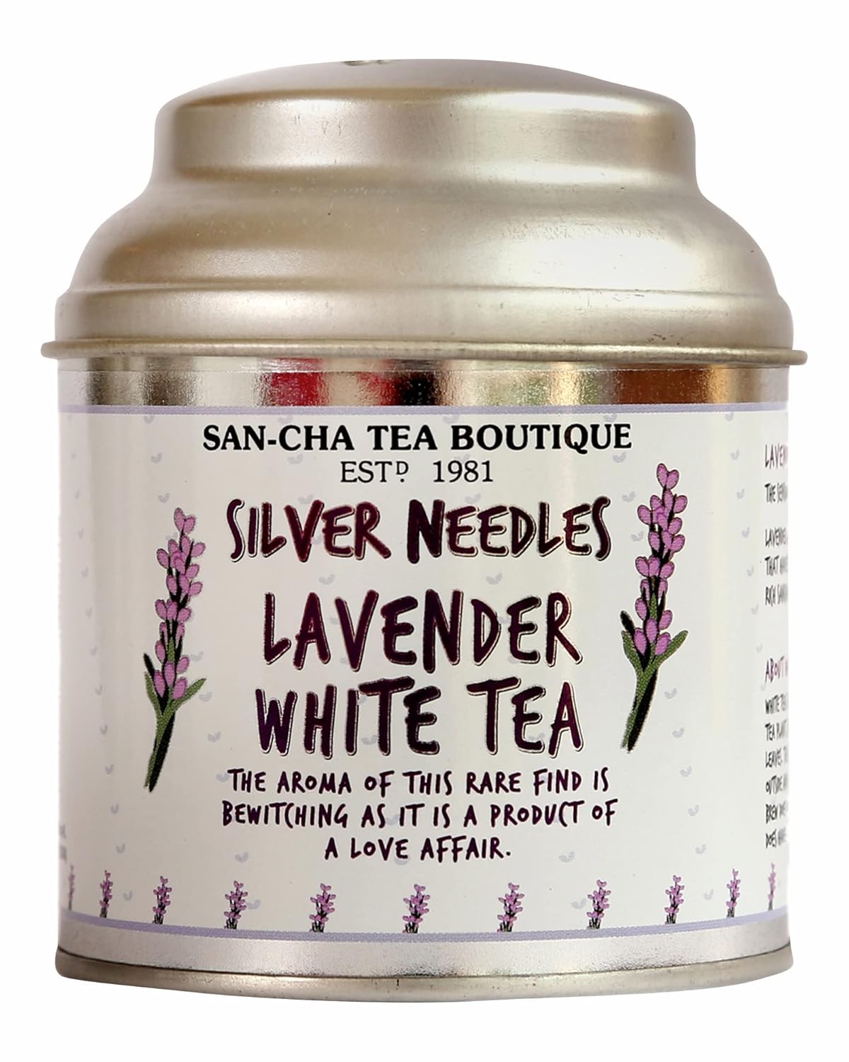 San-Cha Silver Needles Lavender White Tea - 25gm, 0.8 Ounce | Stress Relief & Cleansing, Supports Calmness - Low Caffeine, Richest In Antioxidants