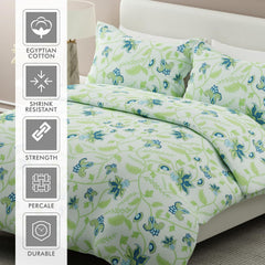Cotton Bedsheet For King Size With Pillow Cover Set - 108x108 Inches, Green | Breathable & Light Weight, All Season Comfort-Ideal For Daily Use & Gifting Bedsheet