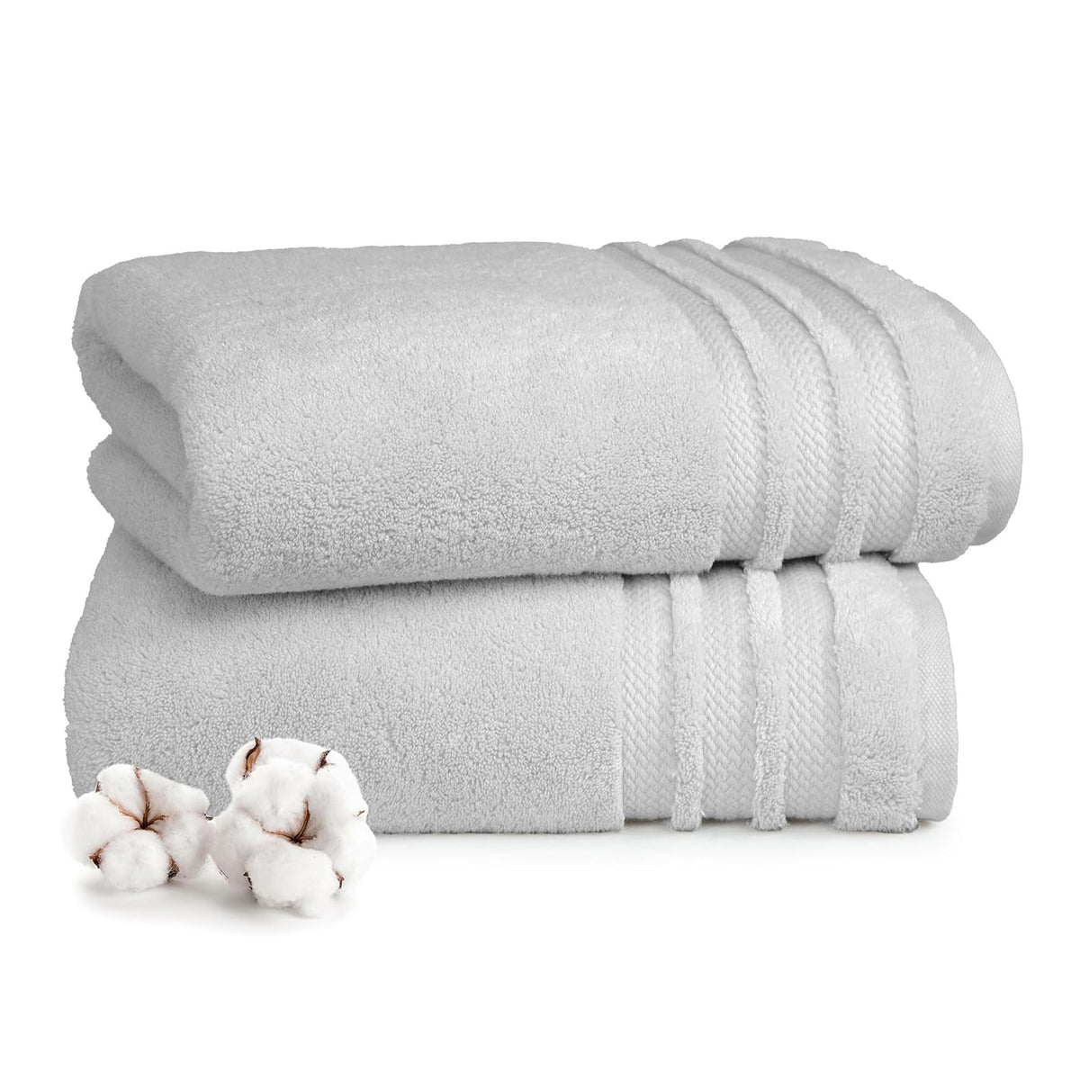 Mytrident Finesse 100% Cotton Bath Towels 1200 Gsm (Grey) -2 Piece
