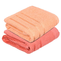Heart Home Face Towel 400 Gsm | Facewash For Travel Workout Hand Towel | Lining Design Pack Of 2 (Multicolor)