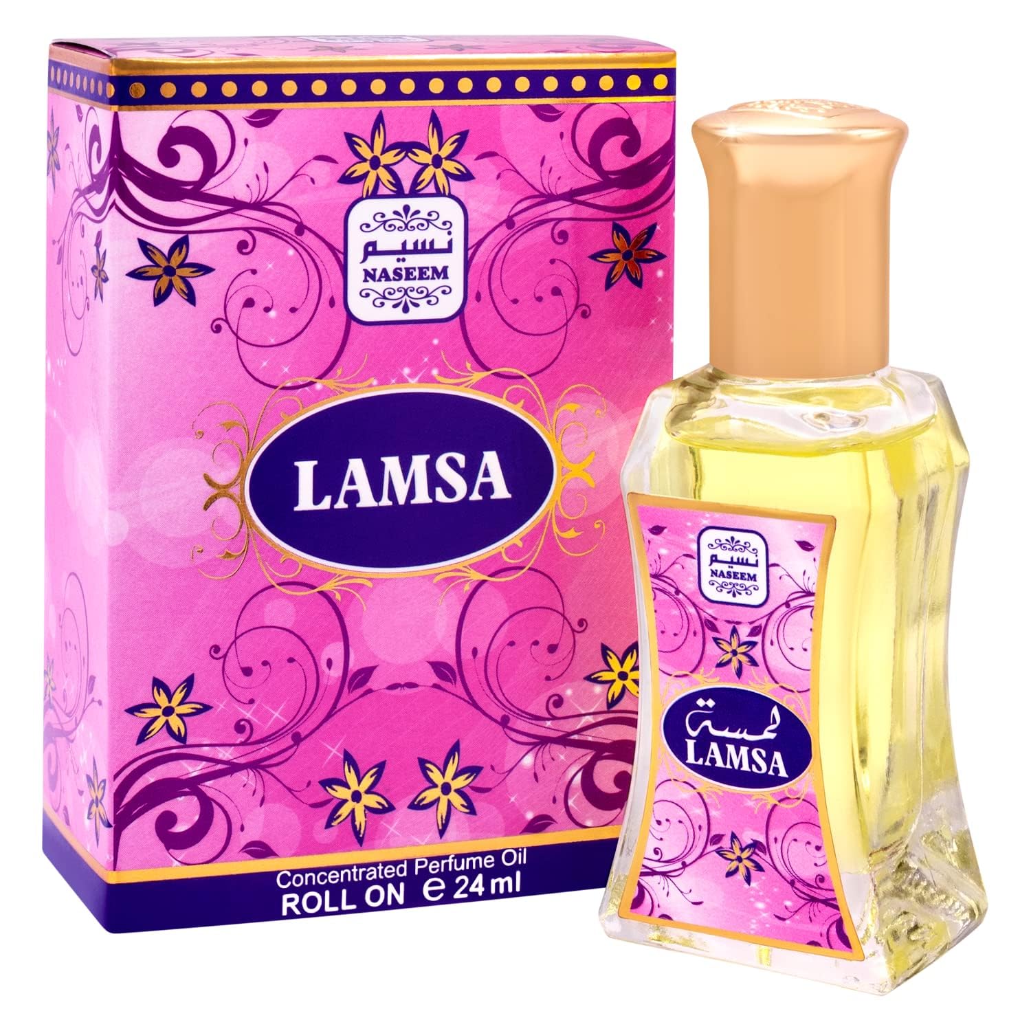 Naseem Lamsa Concentrated Perfume Oil Rollerball 24ml 0.8 Fl.oz. Alcohol Free | Arabian Fragrance Oil For Women