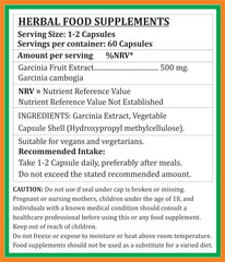 Satya Naturals Garcinia Cambogia Garcinia Extract Capsules, Highest Potency, 100% Herbal Product | 500mg 60 Veg Capsules 100gm 0.2lbs Each Pack Of 2